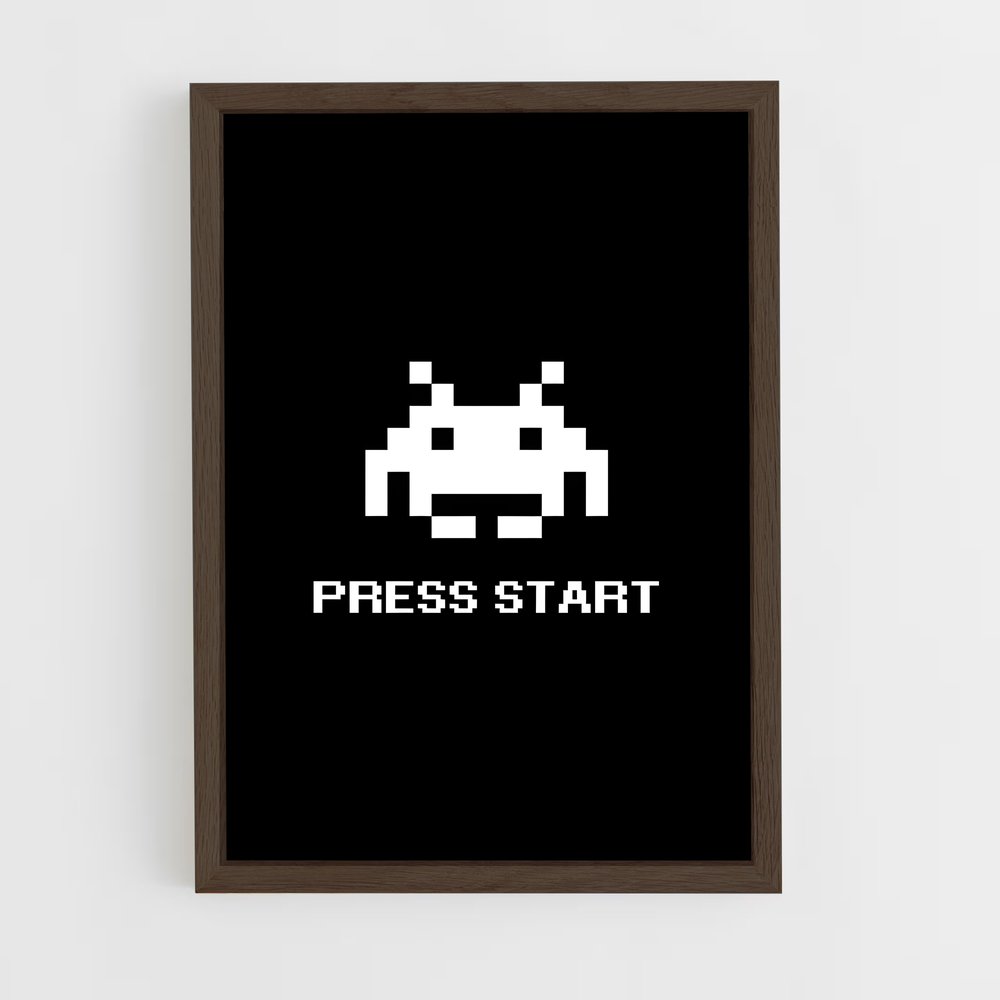 Poster Press Start – affiche Space invaders (vue 5)